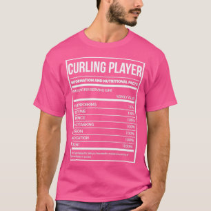 Curling Player Funny Curling Nutrition Label für W T-Shirt