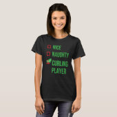Curling Player Funny Pajama Weihnachten T-Shirt (Vorne ganz)