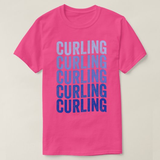 Curling Player Schach auf Eis T-Shirt (Design vorne)