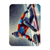 Curling Player Sports Athlete Magnet (Vertikal)