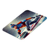 Curling Player Sports Athlete Magnet (Linke Seite)