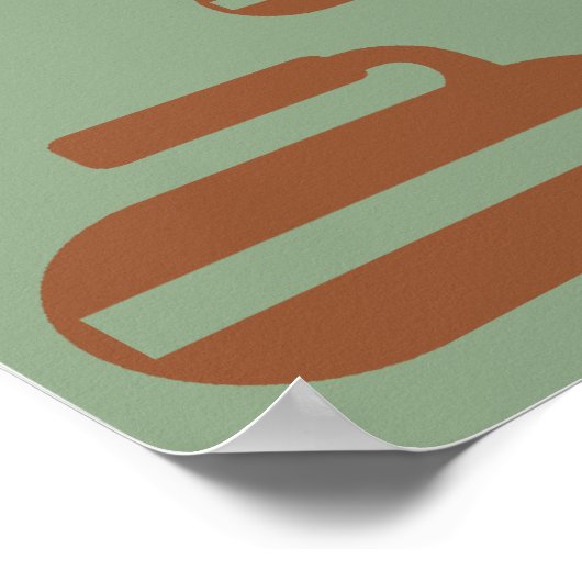 Curling Pop Art Poster (Ecke)