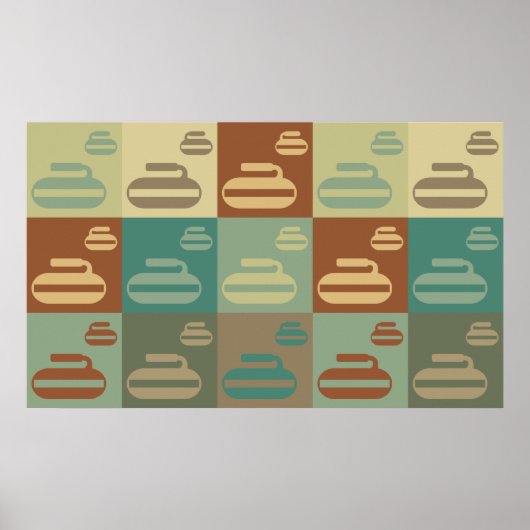 Curling Pop Art Poster (Vorne)