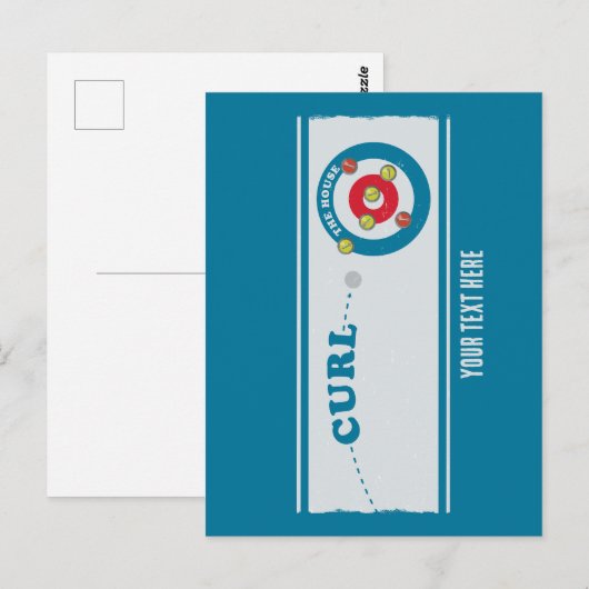 Curling Postkarte (Vorne/Hinten)