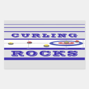 Curling Rechteckiger Aufkleber