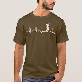 Curling Retro Heartbeat EKG Vintag 80er T-Shirt
