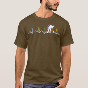 Curling Retro Heartbeat EKG Vintag 80er T-Shirt