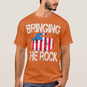 Curling Rock US Flag Stone Curler für Curling T-Shirt