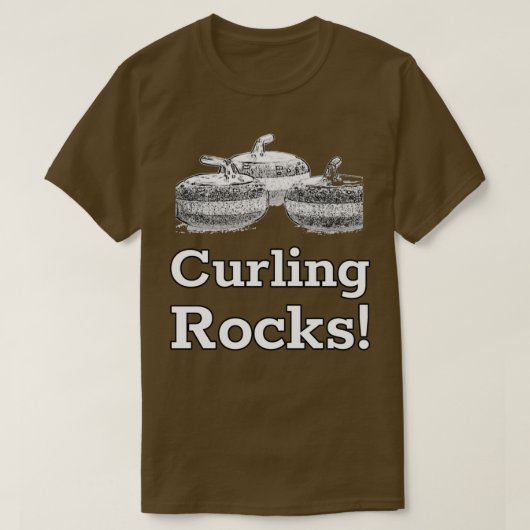 Curling Rocks Blk T-Shirt (Design vorne)