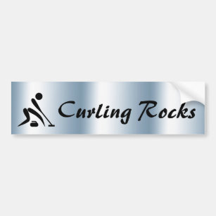 Curling Rocks Blue Autoaufkleber