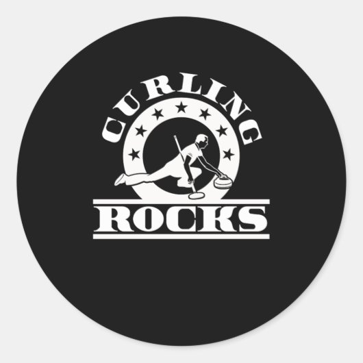 Curling Rocks Cool Ice Sports Game Gift Runder Aufkleber (Vorderseite)