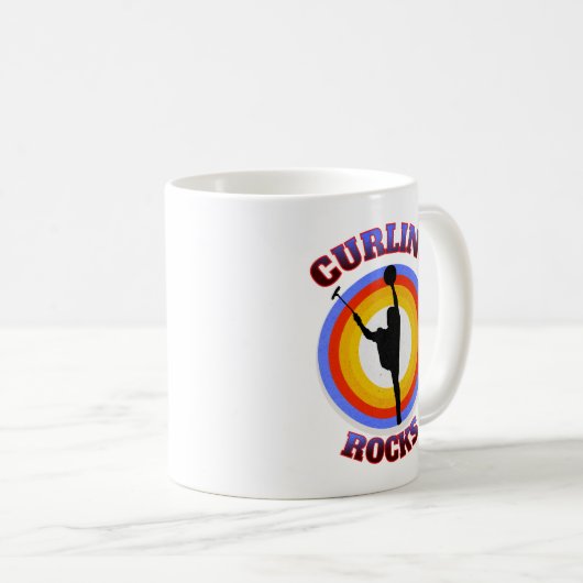 Curling Rocks Kaffeetasse (VorderseiteRechts)