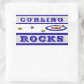 Curling Rocks Rechteckiger Aufkleber (Tasche)