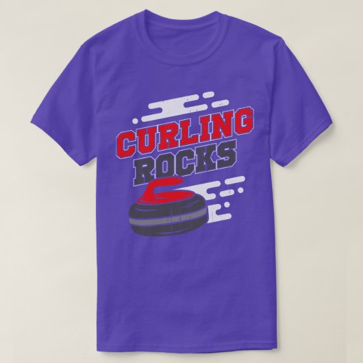 Curling Rocks Sport Curler Geschenk T-Shirt (Design vorne)