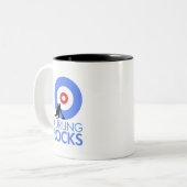 Curling Rocks Zweifarbige Tasse (Vorderseite Links)