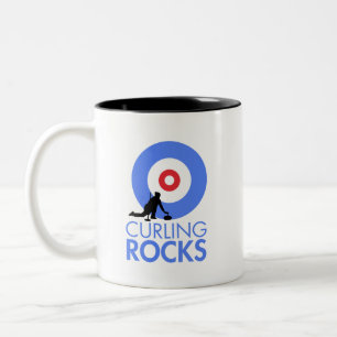 Curling Rocks Zweifarbige Tasse