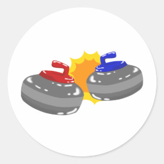 Curling Runder Aufkleber