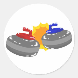 Curling Runder Aufkleber