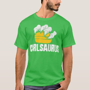 Curling Saurus Dinosaur Curling Stone Winter Sport T-Shirt