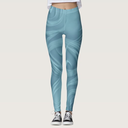Curling Shadows Over Blue Artwork Leggings (Vorderseite)