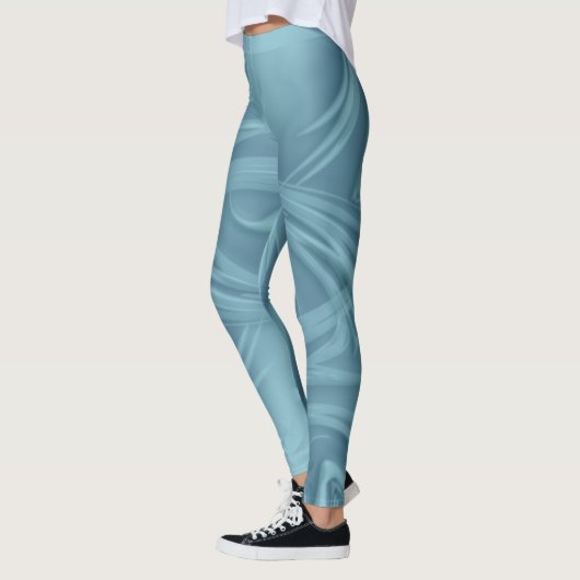 Curling Shadows Over Blue Artwork Leggings (Links)