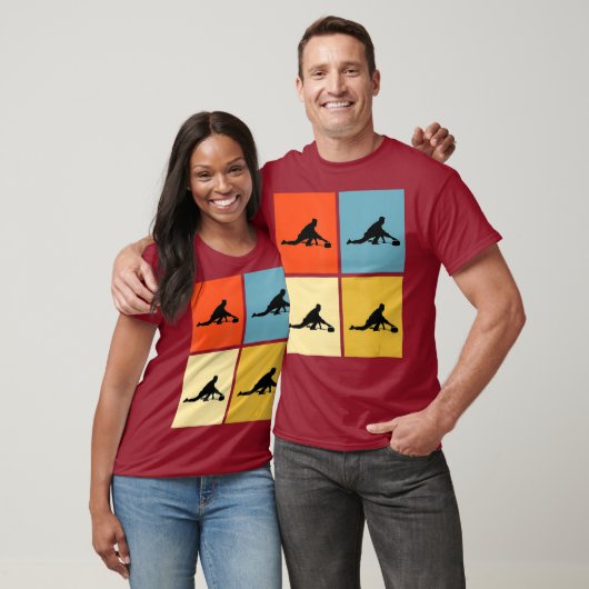 Curling Shirt farbenfrohe Retro (Unisex)