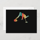 Curling Silhouette Curlers Rutschen Ice Funny Postkarte (Vorne/Hinten)