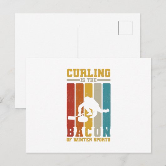 Curling-Spieler Postkarte (Vorne/Hinten)