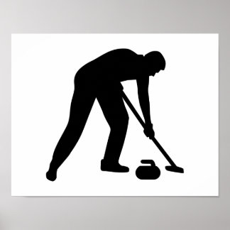 Curling-Spieler-Team Poster