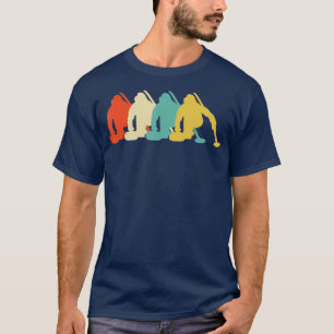 Curling-Spieler Vintage Retro Art Curling-Geschenk T-Shirt