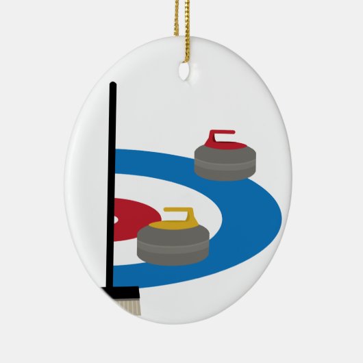 Curling Sport Keramik Ornament (Rechts)
