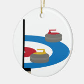Curling Sport Keramik Ornament (Links)