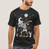 Curling Sports Funny Skelett Dabbing Curling Hall T-Shirt (Vorderseite)