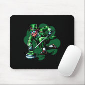 Curling St. Patrick's Day Irischer Shamrock-Curler Mousepad (Mit Mouse)