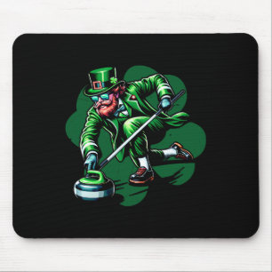 Curling St. Patrick's Day Irischer Shamrock-Curler Mousepad