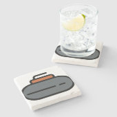 Curling Steinuntersetzer (Seitenansicht)