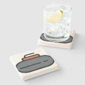 Curling Steinuntersetzer (Seitenansicht)