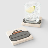 Curling Steinuntersetzer (Seitenansicht)