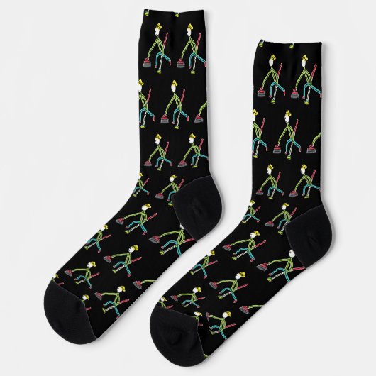 Curling Stickman Socken (Linkes Detail)