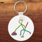Curling-Stockmann Schlüsselanhänger (Rückseite)