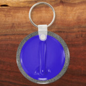 Curling Stone Blue Sports Fun Schlüsselanhänger (Vorderseite)