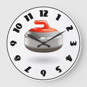 Curling Stone Clock Große Wanduhr