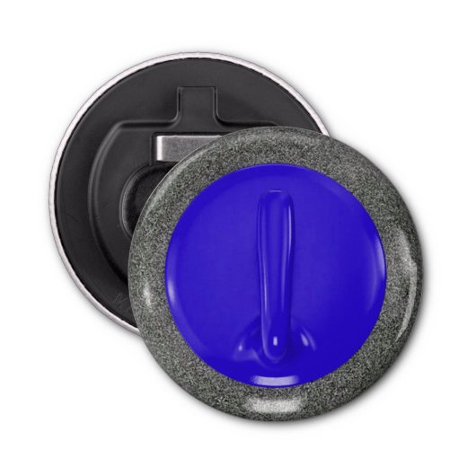Curling Stone Flasche Opener Blau und Grau Flaschenöffner (Vorderseite)