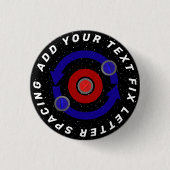 Curling Stone rollt wie die Erdumlaufbahn Button (Vorderseite)