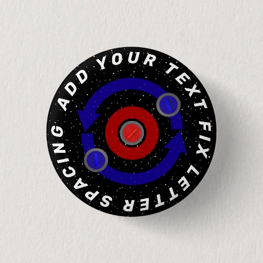 Curling Stone rollt wie die Erdumlaufbahn Button (Vorderseite)