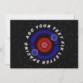 Curling Stone rollt wie die Erdumlaufbahn Einladung (Vorderseite)