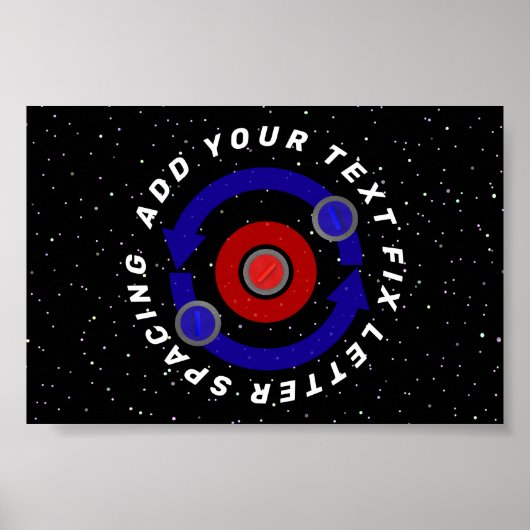 Curling Stone rollt wie die Erdumlaufbahn Poster (Vorne)