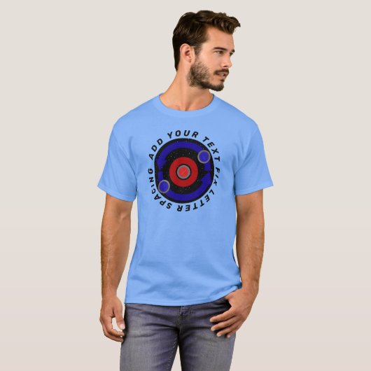 Curling Stone rollt wie die Erdumlaufbahn T-Shirt (Vorne ganz)