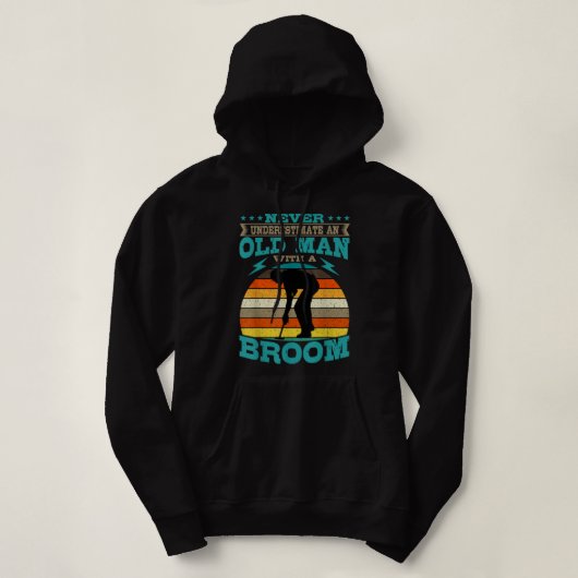 Curling Stone Silhouette Retro Vintage Winterspur Hoodie (Design vorne)