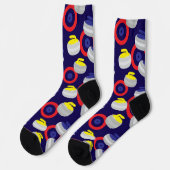 Curling Stones and Targets Muster Socken (Linkes Detail)